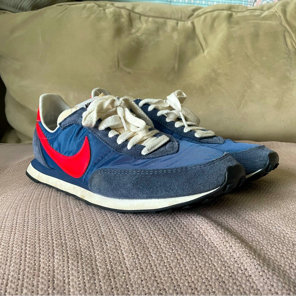 Nike Waffle Trainer 2 Db3004-400 Mens US 11 Running Shoes Blue Red Sneakers Dunk